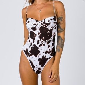 Motel Rocks Cow Print Bodysuit